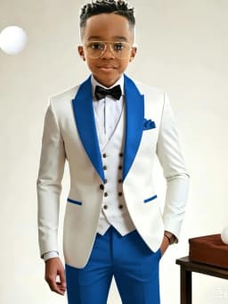 Chic Boys Slim Fit Suits 3 Pieces Formal Party Wear Handsome Smart Kids Suit Set Wedding Ring Bearer Outfit Birthday Tuxedo