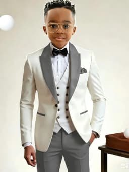 Chic Boys Slim Fit Suits 3 Pieces Formal Party Wear Handsome Smart Kids Suit Set Wedding Ring Bearer Outfit Birthday Tuxedo