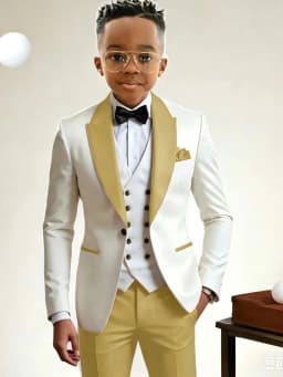 Chic Boys Slim Fit Suits 3 Pieces Formal Party Wear Handsome Smart Kids Suit Set Wedding Ring Bearer Outfit Birthday Tuxedo