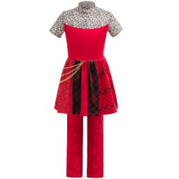Movie Girls Red Princess Wonderland Costume Sets Kids Jacket Dress Pants For Child Halloween Themed Parties Carnival Outfits