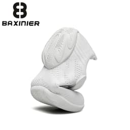 BAXINIER Cheer Shoes for Youth Girls Boys White Cheerleading Sneakers Lightweight Breathable Athletic Training Dance Shoes with Hook Loop Closure Anti-Slip Soft Sole