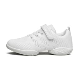 BAXINIER Cheer Shoes for Youth Girls Boys White Cheerleading Sneakers Lightweight Breathable Athletic Training Dance Shoes with Hook Loop Closure Anti-Slip Soft Sole
