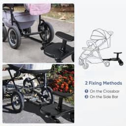 Stroller Board With Seat 25KG / 55LBS Maximum Load Capacity Universal Stroller Pedal With Detachable Seat And Backrest For Outdoor Stroller Walking