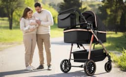 3-in-1 Baby Stroller Lightweight Portable High Seat Travel Pram Pushchair Baby Carriage Parent's Careful Choice City Stroller Fashionable Baby Stroller for City Walks