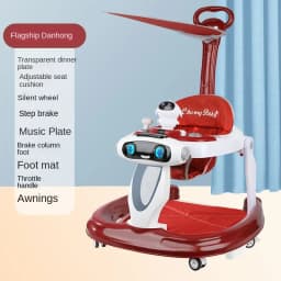 LazyChild Baby Walker For Zero To One Year Old Anti Bow Leg Anti Rollover Multifunctional Pushable Foldable