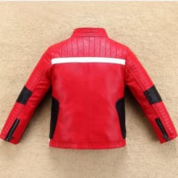 Handsome Cool Design Boys Leather Motor Jacket For Autumn Spring Kids Warm Coat Bomber Baby Toddler Winter Clothes