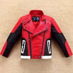 Handsome Cool Design Boys Leather Motor Jacket For Autumn Spring Kids Warm Coat Bomber Baby Toddler Winter Clothes