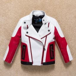 Handsome Cool Design Boys Leather Motor Jacket For Autumn Spring Kids Warm Coat Bomber Baby Toddler Winter Clothes