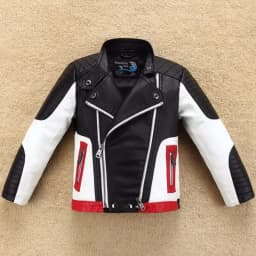 Handsome Cool Design Boys Leather Motor Jacket For Autumn Spring Kids Warm Coat Bomber Baby Toddler Winter Clothes