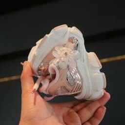 Kids Sneakers Princess Style Children Sports Shoes Non-slip Thick Soft Sole 2025 New Fashion Girls Running Shoes Sweet Elegant