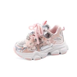 Kids Sneakers Princess Style Children Sports Shoes Non-slip Thick Soft Sole 2025 New Fashion Girls Running Shoes Sweet Elegant