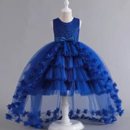 Fashion Solid Color Kids Dresses for Girls Sleeveless Lace Children Girls Ball Gown Summer Girls Party Dresses 3-12 Years
