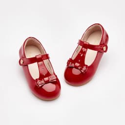 Dave Bella Wine Red Leather Shoes for Kids Girls Non-slip Casual Leather Shoes for Baby Elegant Party Princess Shoes DB3241626
