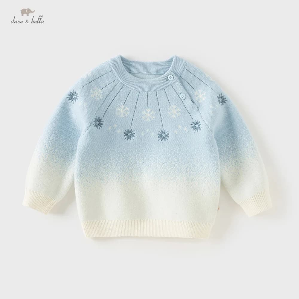 Dave Bella Girls' Sweater Autumn Winter Children Stylish Knitted Gradient Sweater Soft Top Outerwear Children Clothing DB4253947