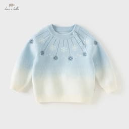 Dave Bella Girls' Sweater Autumn Winter Children Stylish Knitted Gradient Sweater Soft Top Outerwear Children Clothing DB4253947