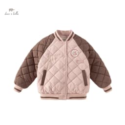 Dave Bella Clothes for Girls Children Parkas 2025 Winter New Fashion Casual Overcoat Noble Baseball Uniform Outdoor DK4238320
