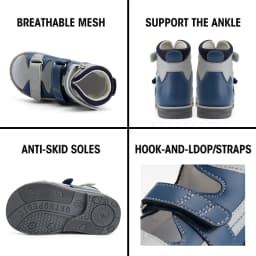Orthopedic Sandal for Boys Kids High-Top Ankle Brace Support,Splicing Buckle Strap Summer Children Shoes with Corrective Insole