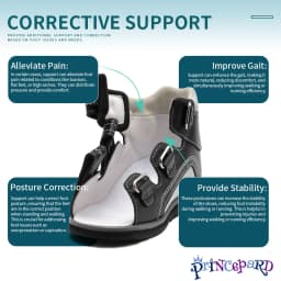 Orthopedic Sandal for Boys Kids High-Top Ankle Brace Support,Splicing Buckle Strap Summer Children Shoes with Corrective Insole
