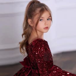 Baby Girl Princess Christmas Sequin Dress Long Sleeve Infant Toddler Child Bow Vintage Winter Evening Gown Baby Clothes 12M-12Y