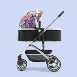Baby Stroller Can Sit Light Fold Two-way,high Landscape Baby Carriage for Newborn, Four-wheel Shock-absorbing Baby Stroller 2in1