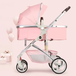 Baby Stroller Can Sit Light Fold Two-way,high Landscape Baby Carriage for Newborn, Four-wheel Shock-absorbing Baby Stroller 2in1