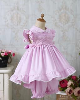 Pettigirl New Arrival Smocked baby dress 100% Cotton baby girl birthday dresses with Matching Shorts