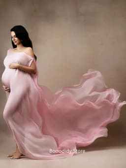 Maternity Photoshoot Outfit Ideas 30 Weeks Pregnant Photoshoot Session Chiffon Fashion Dresses for Pregnancy Studio Props