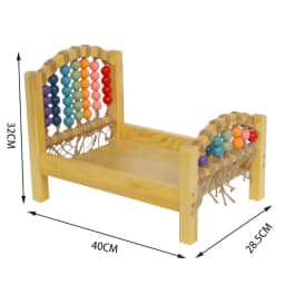 Newborn Photography Props Wood Bed Detachable Bed Baby Photoshoot Accessories for Baby Girl Boy Kids Posing Crib Bed Background
