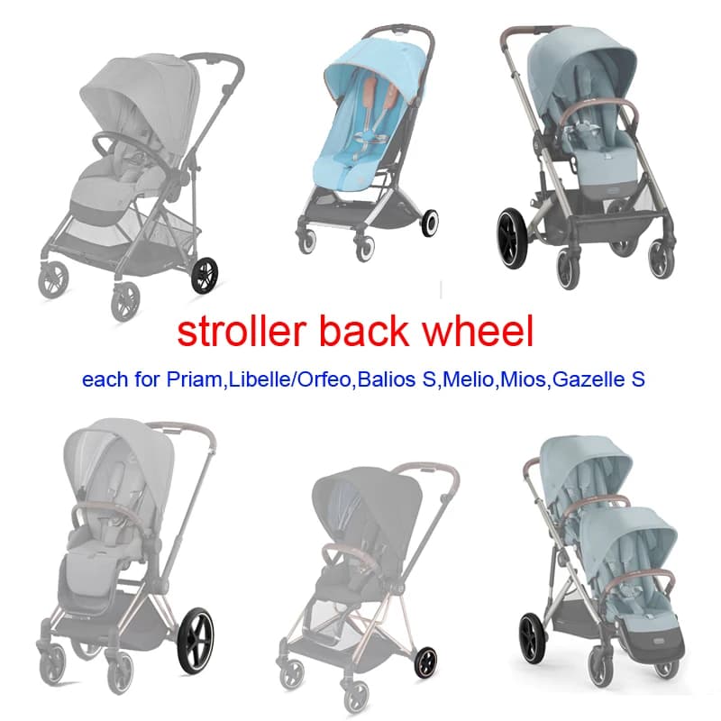 Stroller Rear Wheel Each For Cybex Priam Mios Melio Gazelle S Balios S Libelle Orfeo Pushchair Buggy Back Wheel Accessories