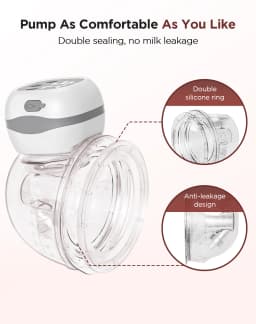Updated Electric Breast Pump 21/24mm BPA-Free Breastpump 3 Modes & 12 Suction Levels Ultra Quiet 45dB for Working Moms & Travel