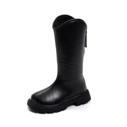 2024 Autumn Winter New Children High Boots for Girls Fashion Korean Style Anti-slippery Keep Warm Versatile Chic Leather Shoes