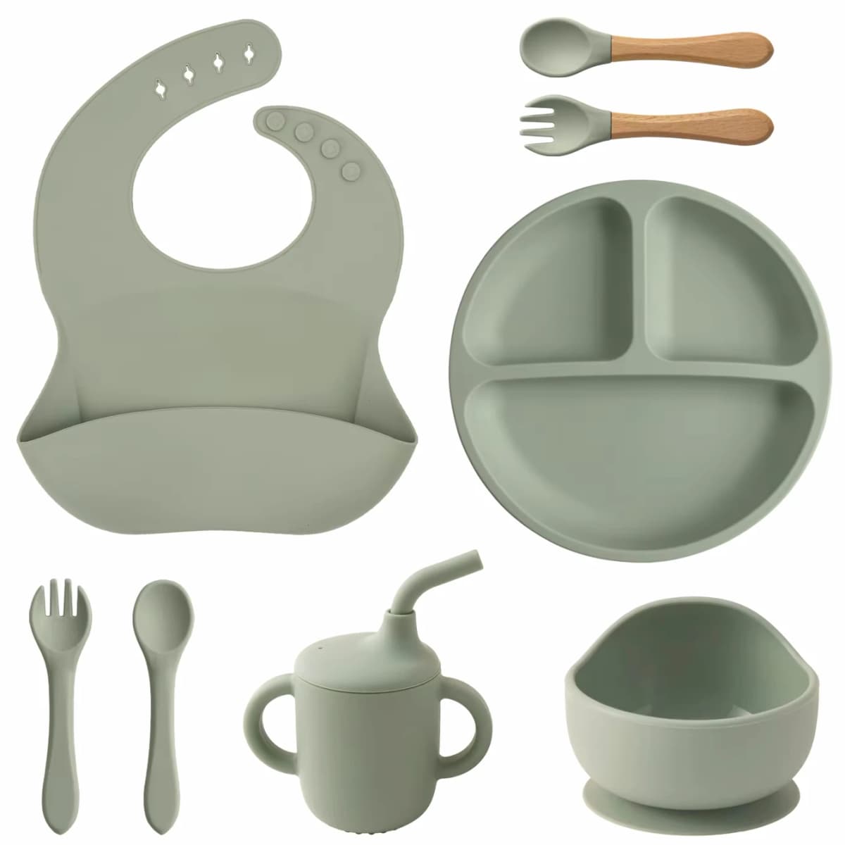 Children’s Tableware Set Made of Silicone for Serving Food
