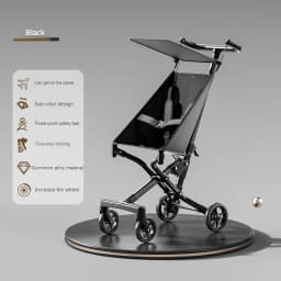 High Landscape Stroller Light Travel Trolley Light and Foldable Portable Travel Baby Stroller Four Wheel Trolley Cart