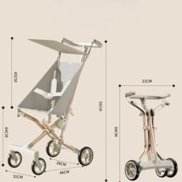 High Landscape Stroller Light Travel Trolley Light and Foldable Portable Travel Baby Stroller Four Wheel Trolley Cart