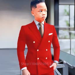 Fashion Two-piece Boys Suit Green Peak Lapel Blazer Jacket Pants 2-18 Years Kid Wedding Tuxedo Party Prom Elegant Child Clothes