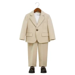 Boys Summer Khaki Pink Photography Suit Gentleman Kids Breathable Jacket Pants Ceremony Costume Children Silm Fit Wedding Dress