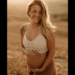 Bohemian Photo Shooting Pregnancy Dress Simple Knitted Camisole Vest&Orange Linen Cotton Skirt Maternity Dresses For Photo Shoot