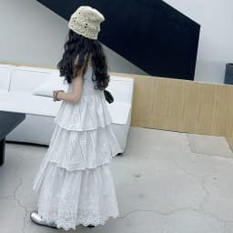 2025 summer white big girl dress child Korean suspender skirt junior kids western-style cake skirt teen Princess Dresses 130-180