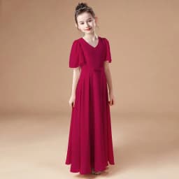 A-Line Spoon Floor-Length Chiffon Lace Little Bridesmaid Dress Princess Little Girl Flower Girl Dress Wedding Party