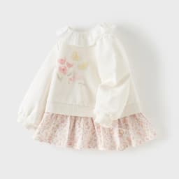 Dave Bella Children One-piece Dress Autumn Spring Girls Clothes Baby Kid Sweet Print Dresses Casual Cotton Long Sleeve DB1260248