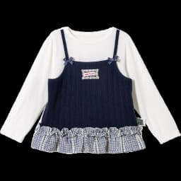 Amila 2026 Spring Girls' T-Shirt Set Sweet And Versatile Long Sleeve Bottom Shirt Strap Two Piece Set Trendy Daily Fashion
