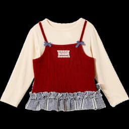 Amila 2026 Spring Girls' T-Shirt Set Sweet And Versatile Long Sleeve Bottom Shirt Strap Two Piece Set Trendy Daily Fashion