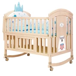 2025 New Height-adjustable Solid Wood Crib, Removable, with Diaper Changing Table and Mosquito Net, Multifunctional Crib