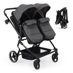 Double Stroller for Newborn and Toddler, Tandem Strollers with Lightweight Compact Fold, Adjustable Cancline for Twins Infant