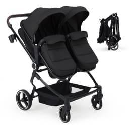 Double Stroller for Newborn and Toddler, Tandem Strollers with Lightweight Compact Fold, Adjustable Cancline for Twins Infant