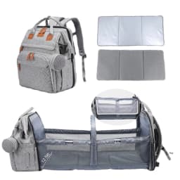 3 In 1 Diaper Bag Backpack Foldable Baby Bed Waterproof Travel Bag with USB Charge Nappy Stroller Bag with Changing Bed 3 Types