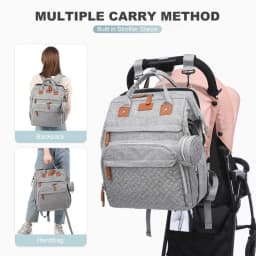 3 In 1 Diaper Bag Backpack Foldable Baby Bed Waterproof Travel Bag with USB Charge Nappy Stroller Bag with Changing Bed 3 Types