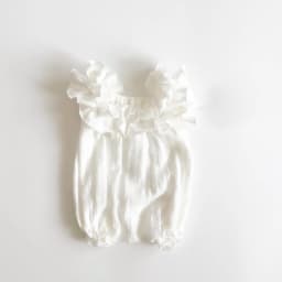 Newborn Photography Prop Set White Ruffle Romper with Headband Baby Photo Shoot Outfit 0-3 Months Newborn Portrait