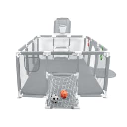 Baby Playpen, Large Portable Play Yard for Toddlers, Sturdy Safety Fence, 50 Balls, 4 Rings, 8 Suction Cups, Indoor and Outdoor Baby Playpen