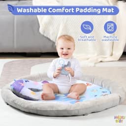 Foldable Baby Playmats and Gyms Safe Playpen-Style Baby Activity Gym with Pillow and Toys Removable Padding Thick Breathable Baby Play Mat Early Learning Gym Floor Mats with Foldable Storage for Newborns 0-36M